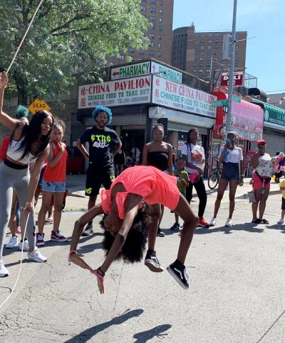 Double dutch in the streets means a healthy, strong community