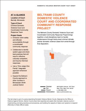 Domestic Violence Mentor Court Fact Sheet: Beltrami County, Minnesota Cover