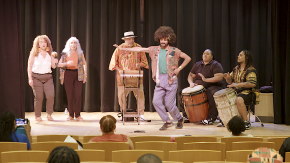 Bronx-based artists Dr. Drum performs with his BombaYo ensemble at Bronx Community Solutions' Juneteenth Jubilee