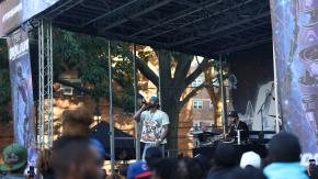 Rapper Dave East performs on stage at Dr. Green Park in Brownsville for our 2024 B-Live Music and Arts Festival.