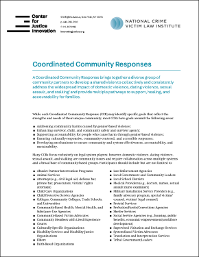 Cover photo of Coordinated Community Responses fact sheet