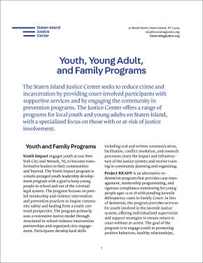 Fact Sheet: Youth, Young Adult, and Family Programs Cover